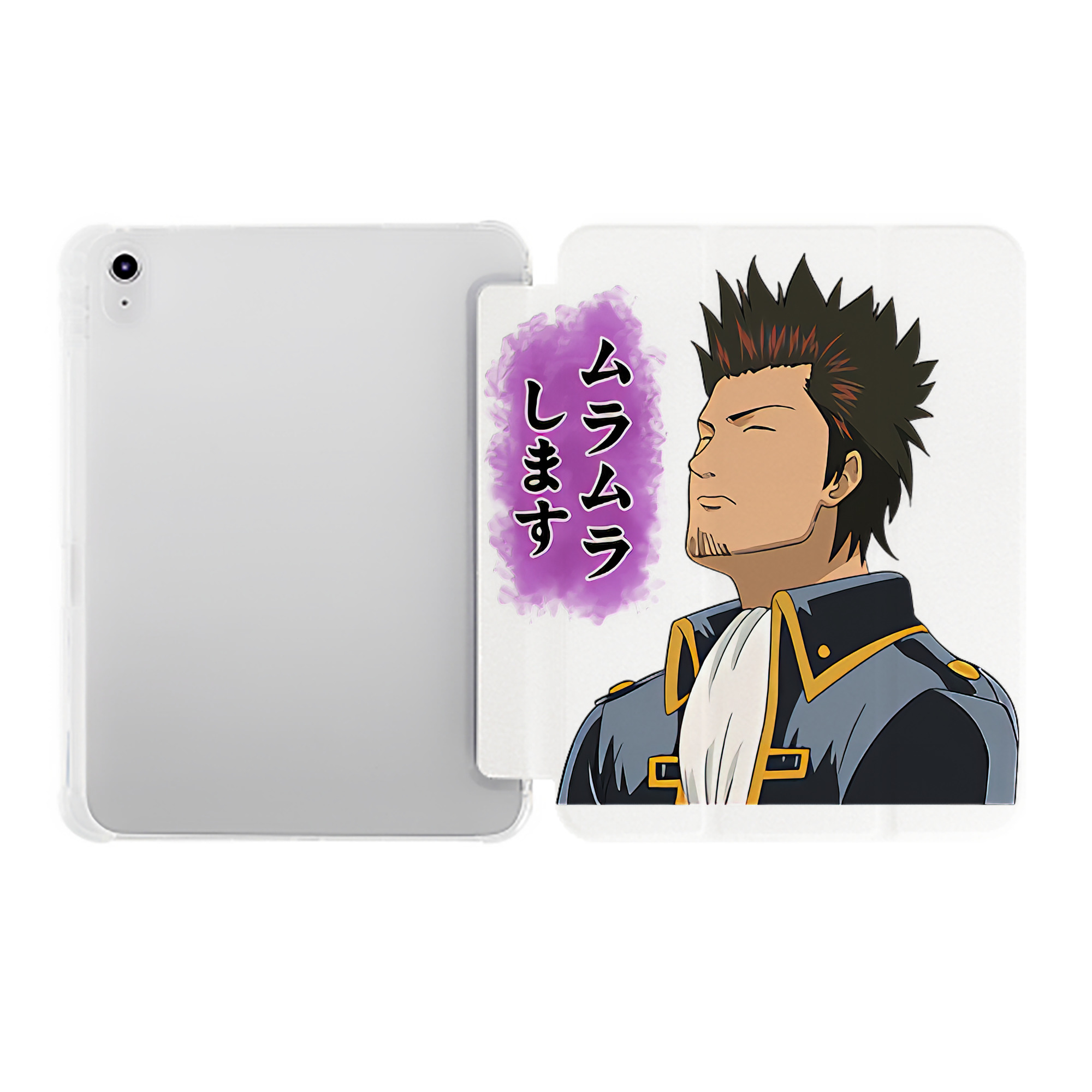 （画像用） ぎんたま 坂田銀時（さかたぎんとき） 神楽 志村新八（しむら しんぱち） GINTAMA Sakata Gintoki Kagura Shimura Shinpachi IPad ケース ペン収納付き 三つ折りスタンド PUレザー×シリコン 対応機種9.5/10.5/10.9インチ